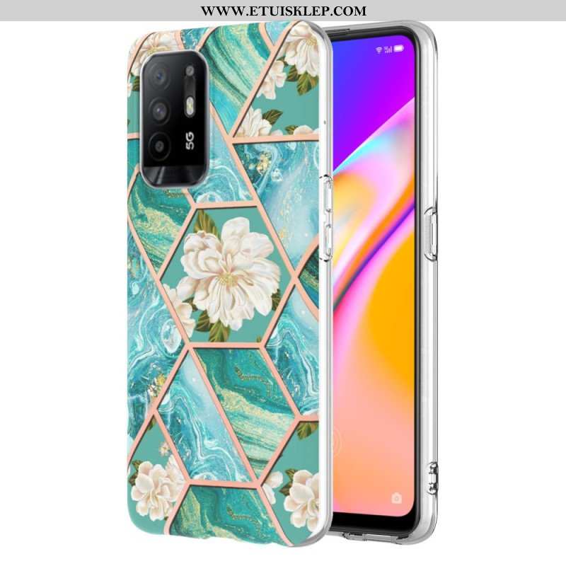 Etui do Oppo A94 5G Kolorowy Geometryczny Marmur